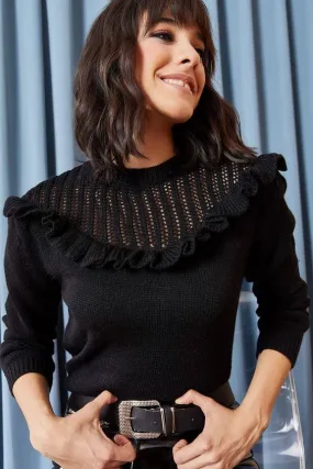 Black Knit Sweater | Bella Chic