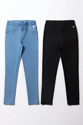 2 Pack Jeggings Black & Blue