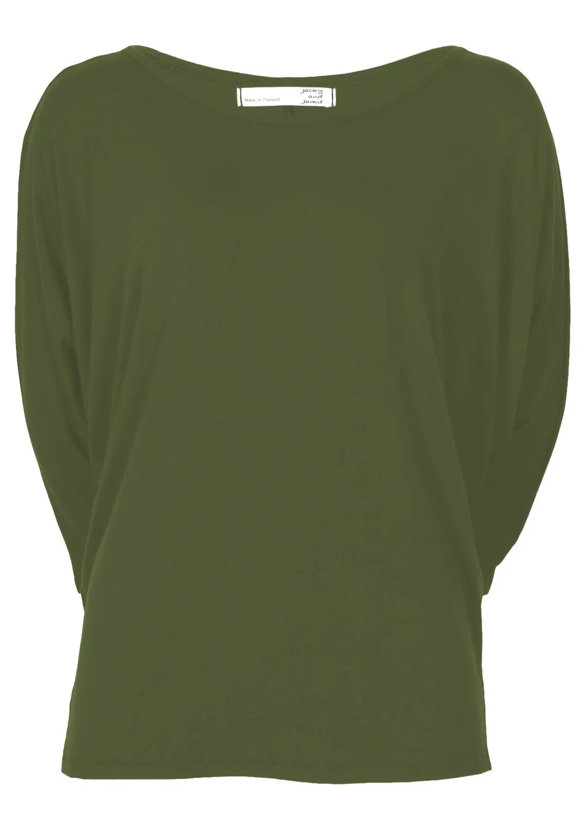 3/4 Sleeve Batwing Top Olive