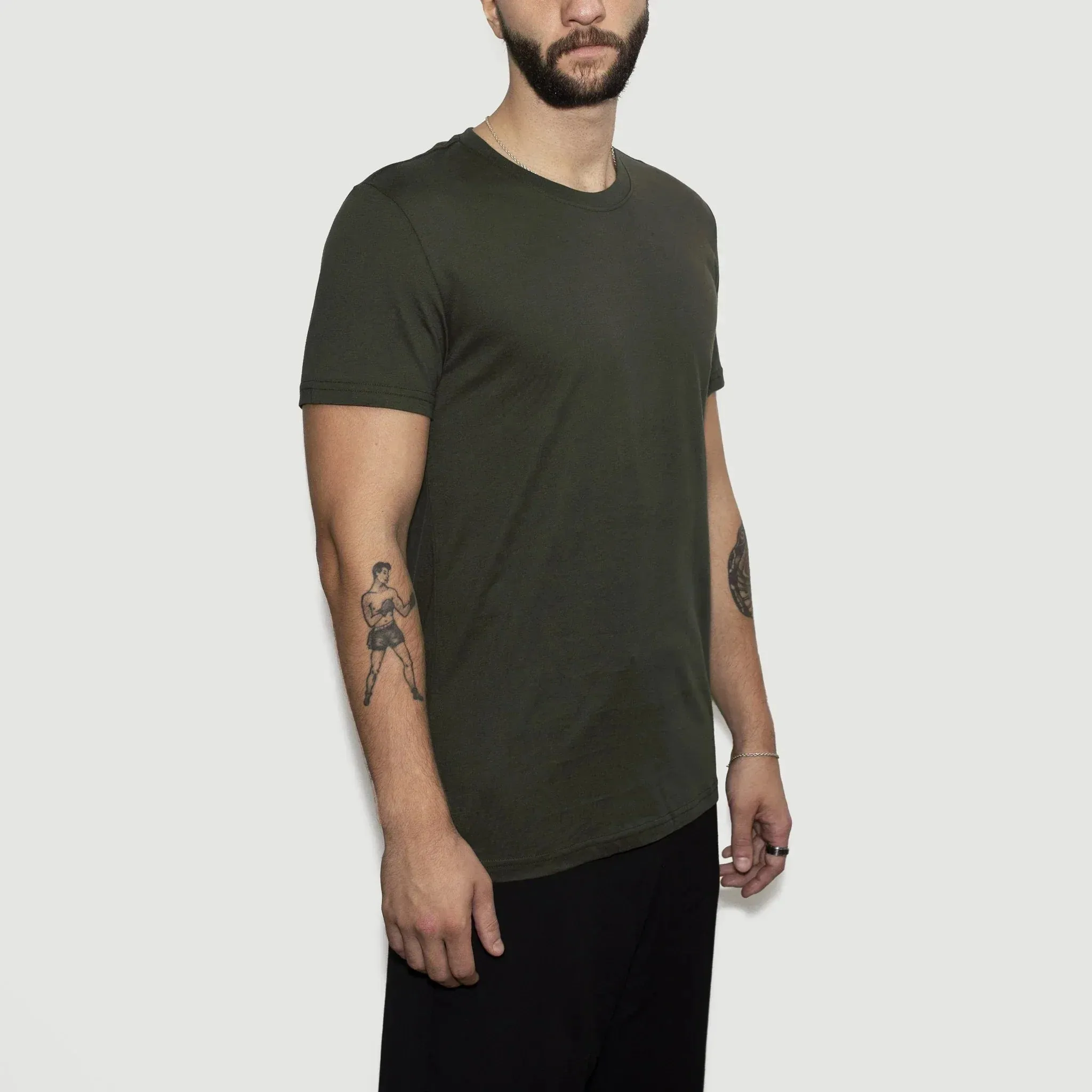 5 Pack | Men’s Recycled Cotton T-Shirts, Moss