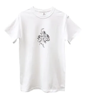 Beware of Angels White Graphic Unisex Tee