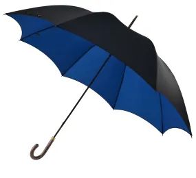 Black & Royal Blue Hardwood Handle Fox Umbrella