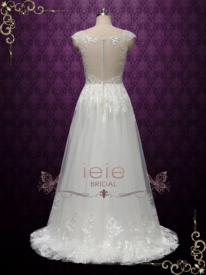 Bobo Lace Wedding Dress with Lace Illusion Back | IREEN