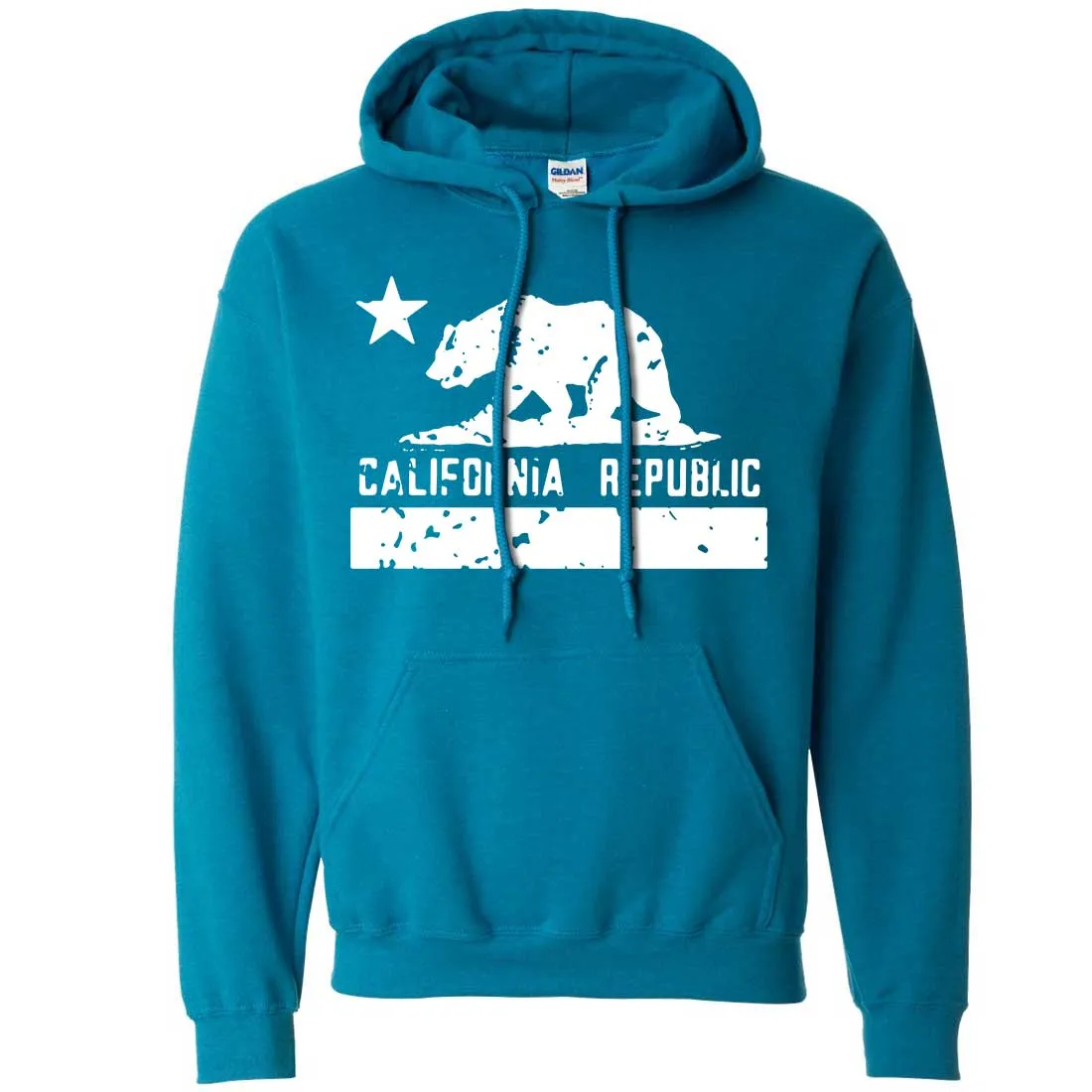 California Flag White Print Silhouette Sweatshirt Hoodie