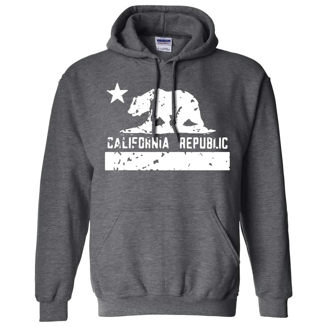 California Flag White Print Silhouette Sweatshirt Hoodie