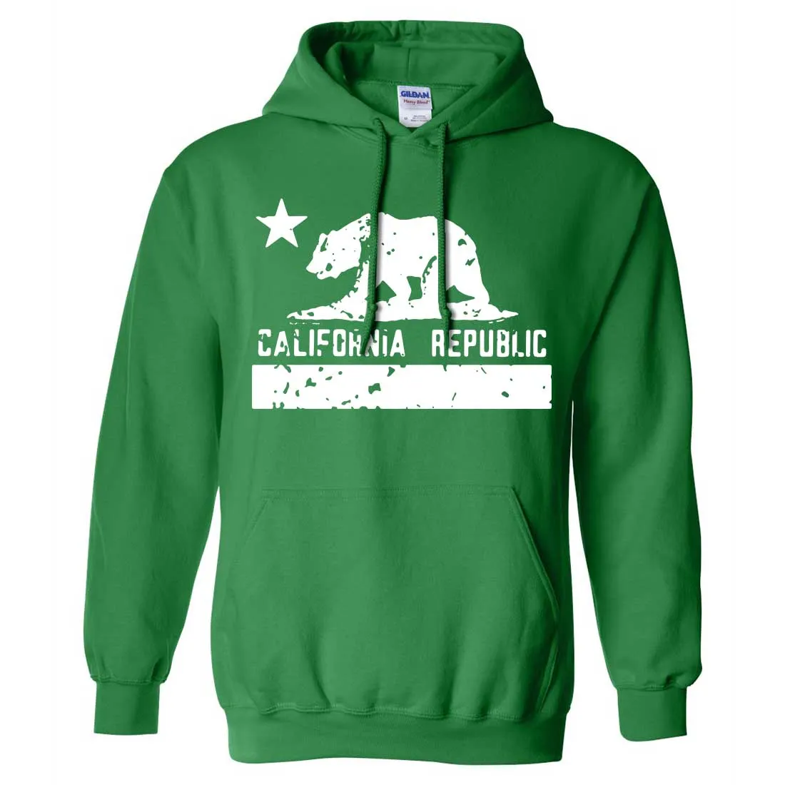 California Flag White Print Silhouette Sweatshirt Hoodie