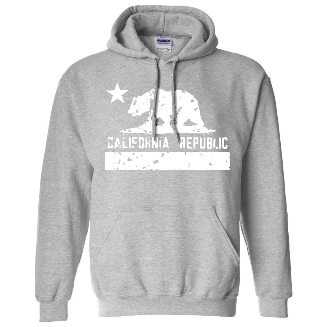 California Flag White Print Silhouette Sweatshirt Hoodie