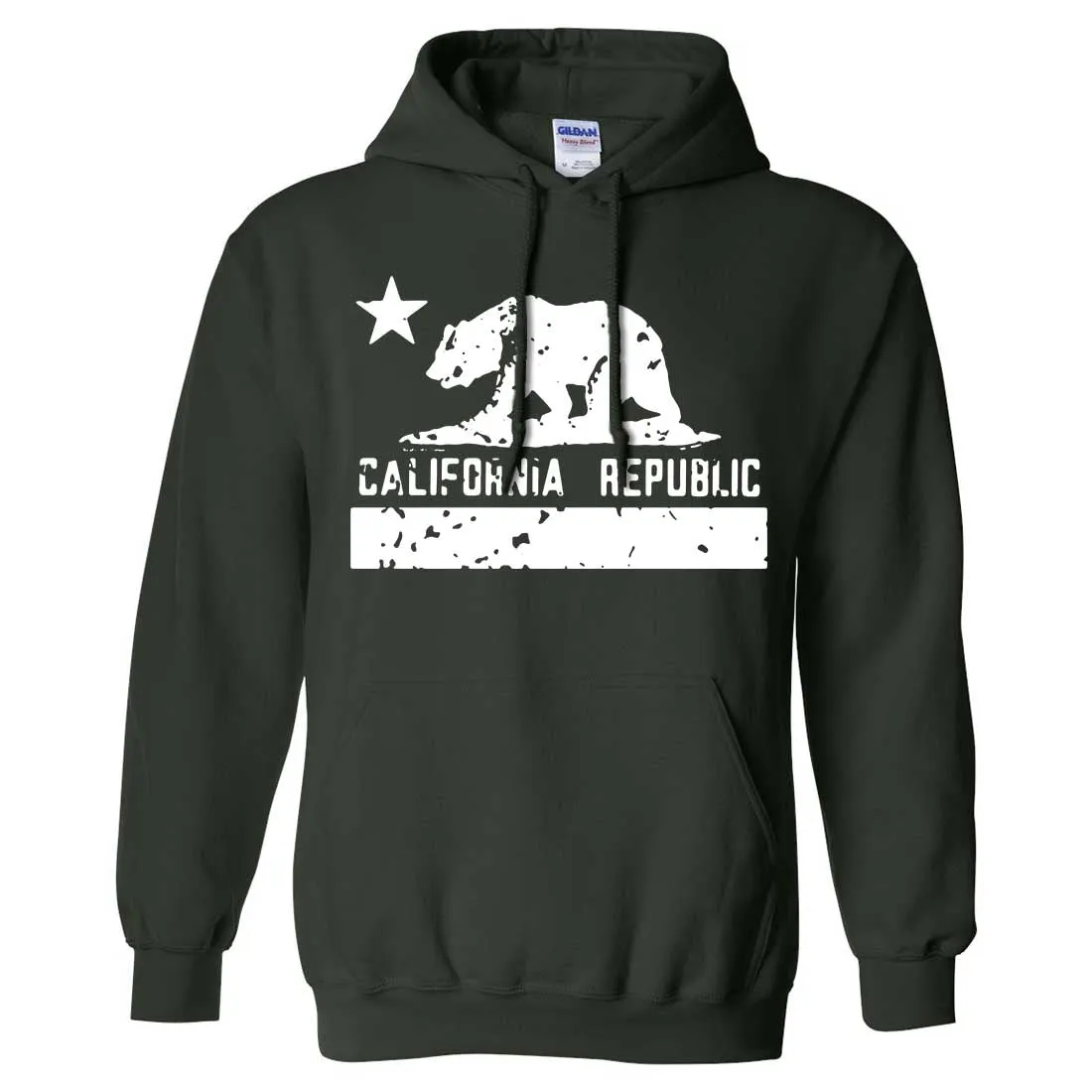 California Flag White Print Silhouette Sweatshirt Hoodie