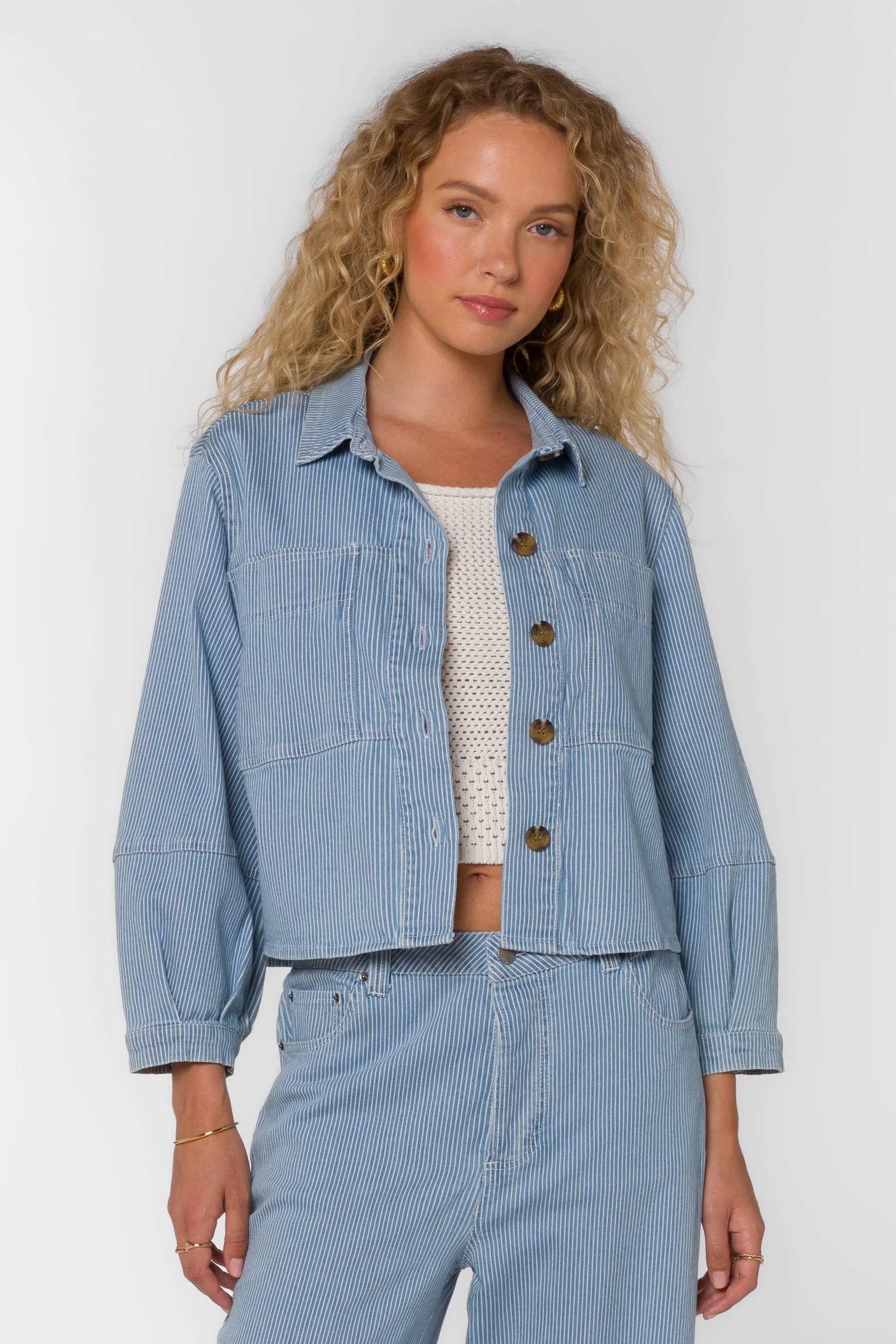 Cathy Blue Rivera Stripe Jacket