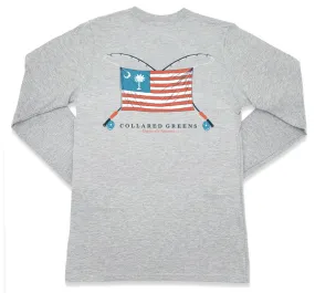 Charleston Rod & Reel: Long Sleeve T-Shirt - Gray