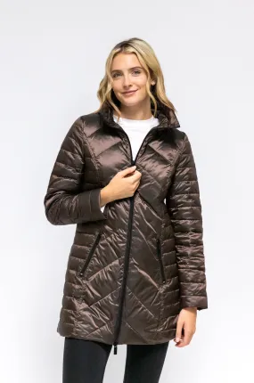 Premium Chevron-Patterned Quilted Winter Coat