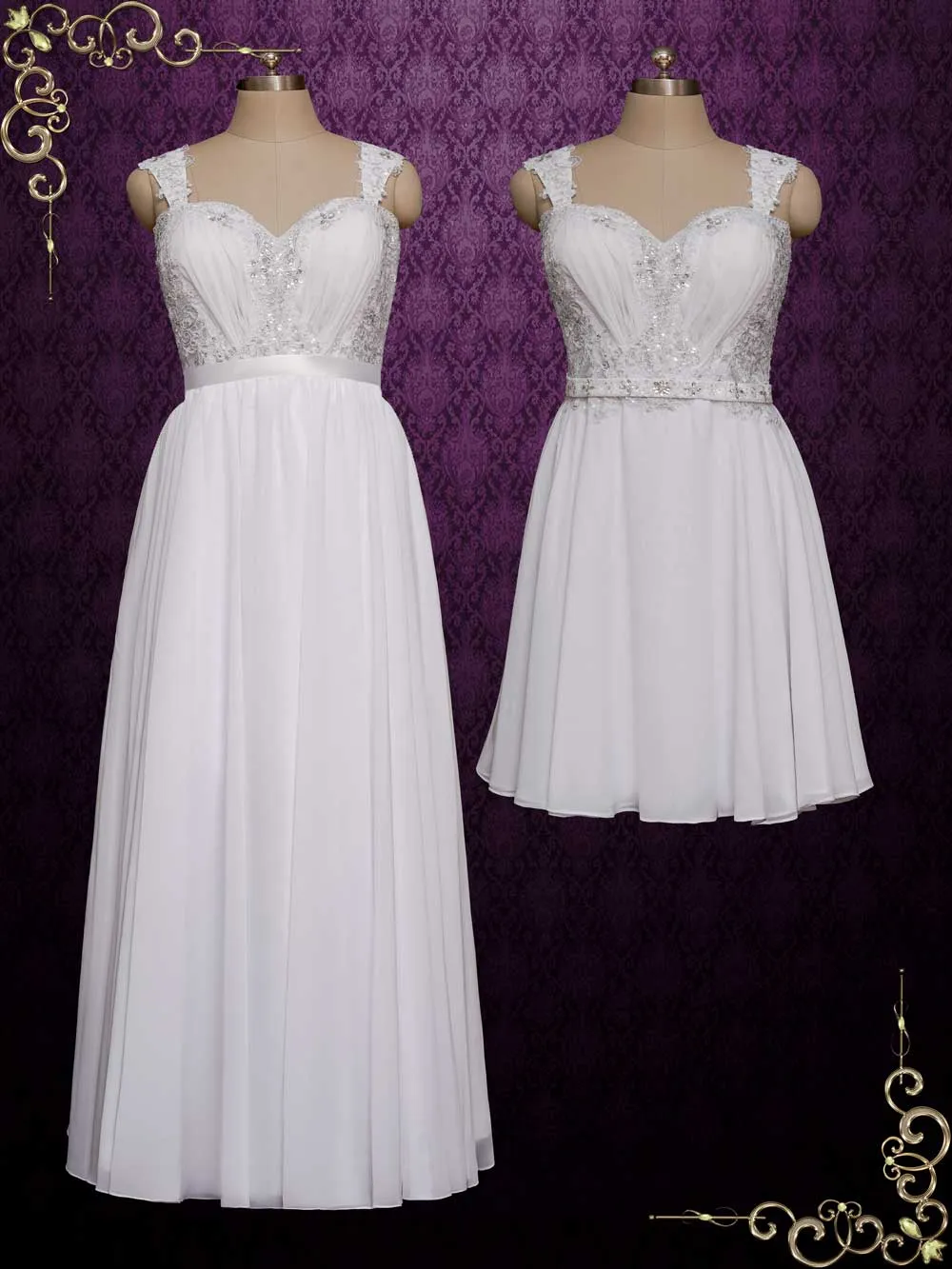 Chiffon Convertible Wedding Dress SHA