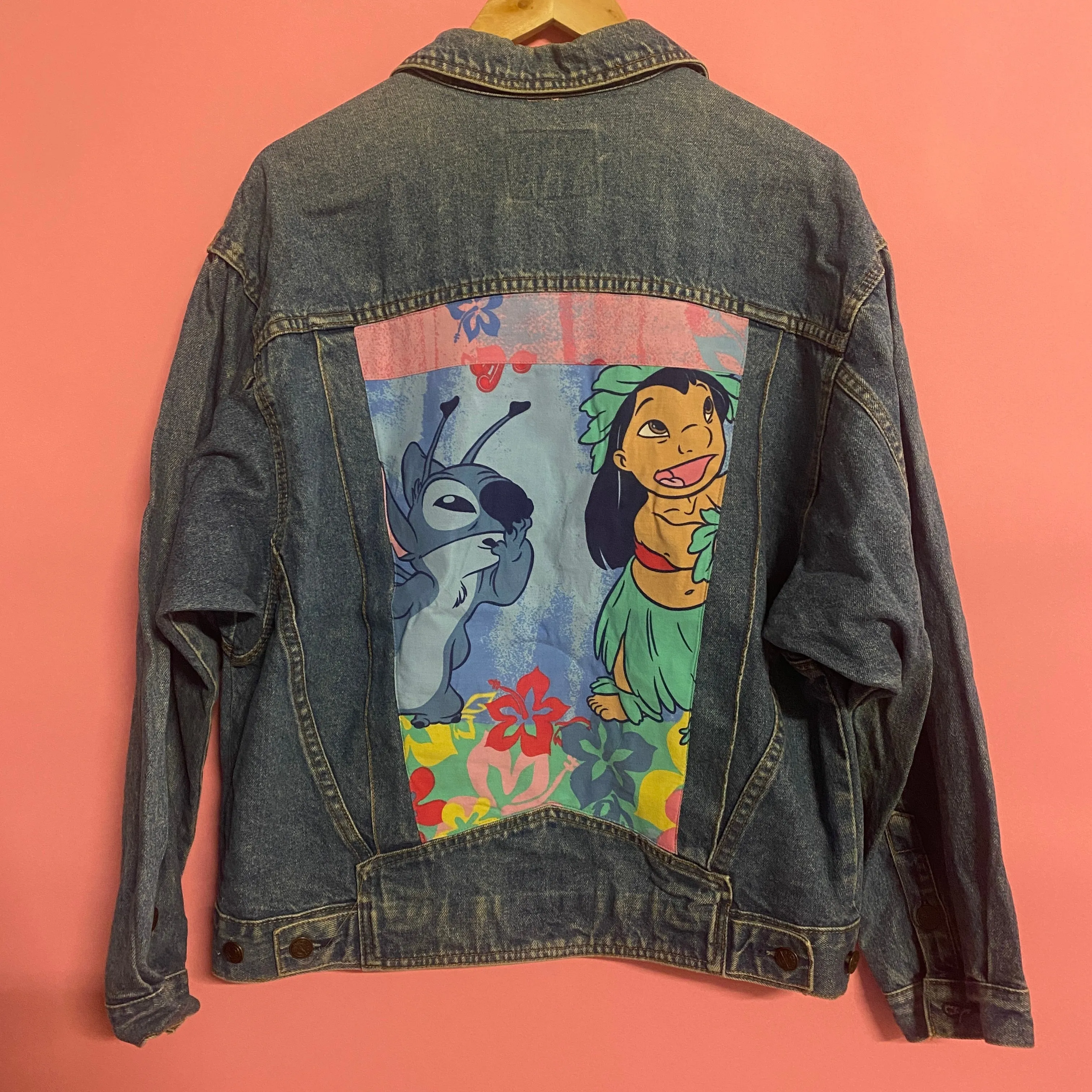 Denim Jacket made with Reworked Duvet Cover.