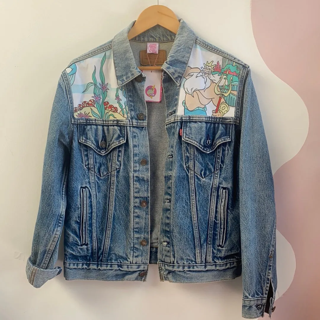 Denim Jacket made with Reworked Duvet Cover.