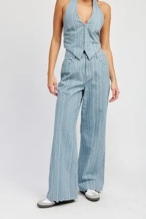 Denim Two Piece Set - Pants