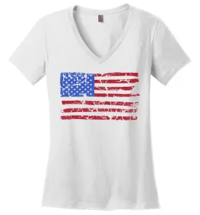 Distressed USA Flag V-necks