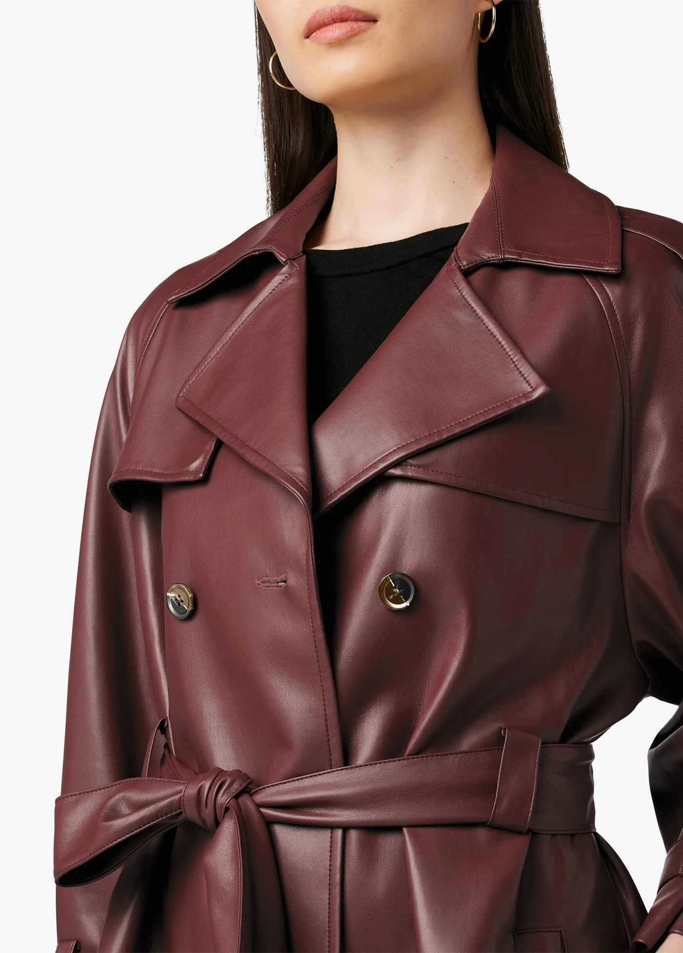 ELIZA VEGAN LEATHER TRENCH