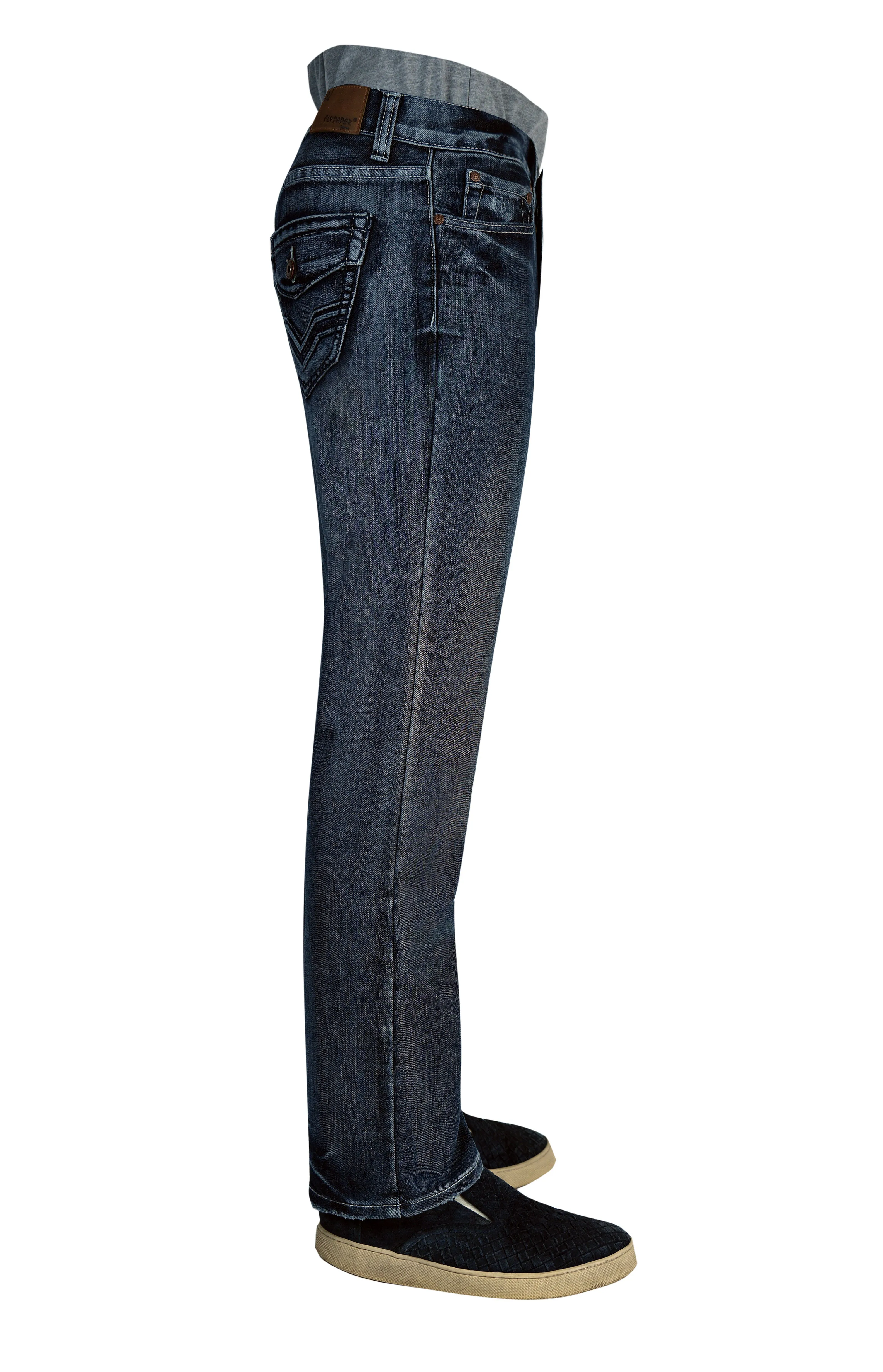 Flypaper Mens Straight Jeans Med Silver Haze Regular Fit