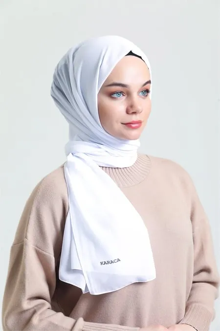 Karaca Crepe Lux Chiffon Hijab - White