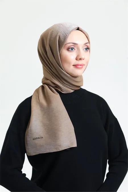 Karaca Shimmer Glitter Shawl - Light Brown