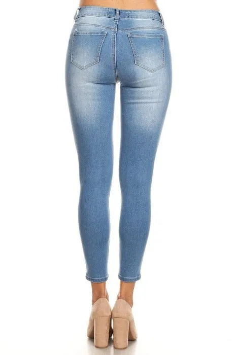 Mid-High Rise Ankle Skinny Enjeans - Light