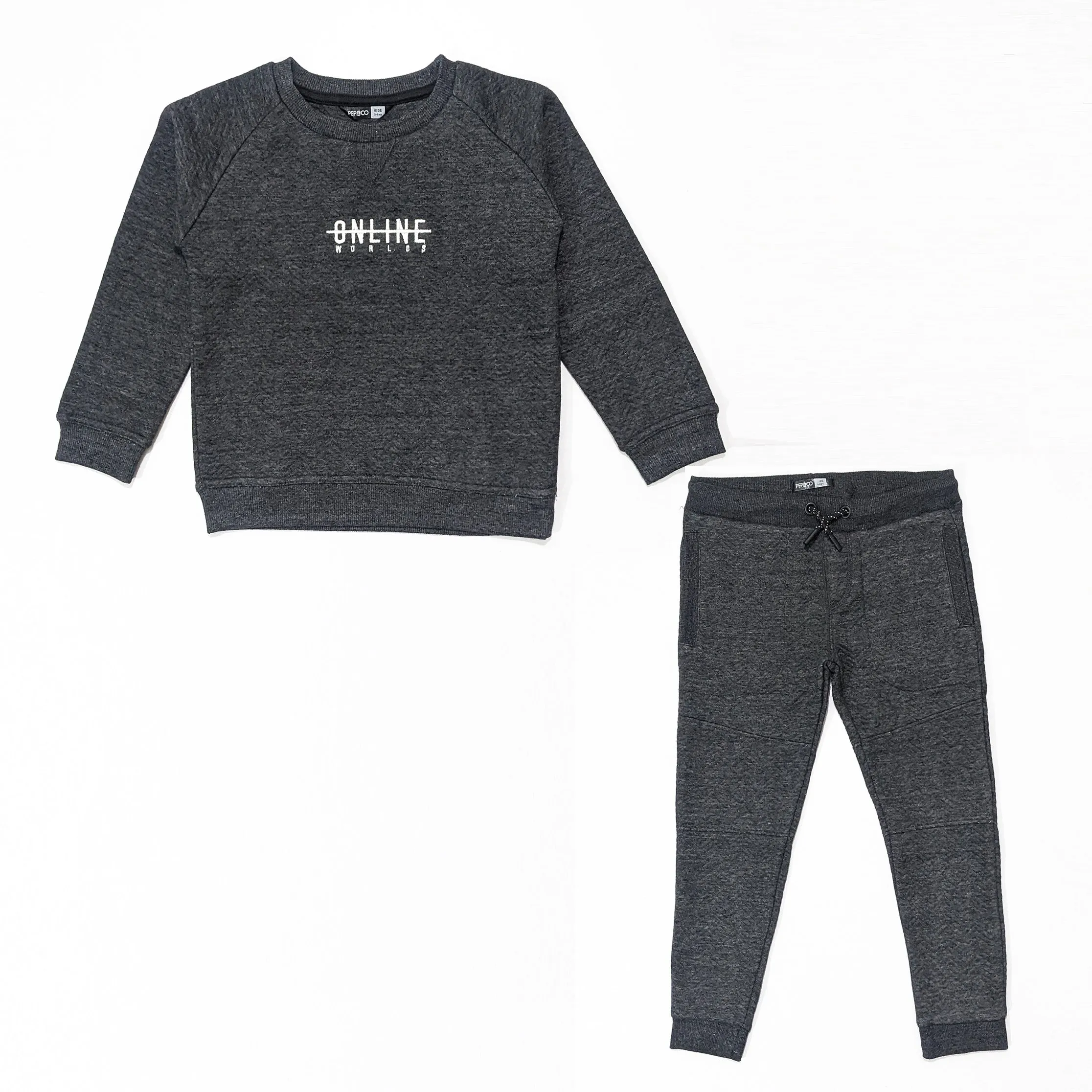 PEP&Co - Kids 'Dark Grey' Fleece Two-Piece Set PC941