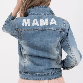 "Mama" Denim Beaded Jacket