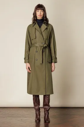 (RTW) Maddie Trench Coat - Olive Cotton Gabardine