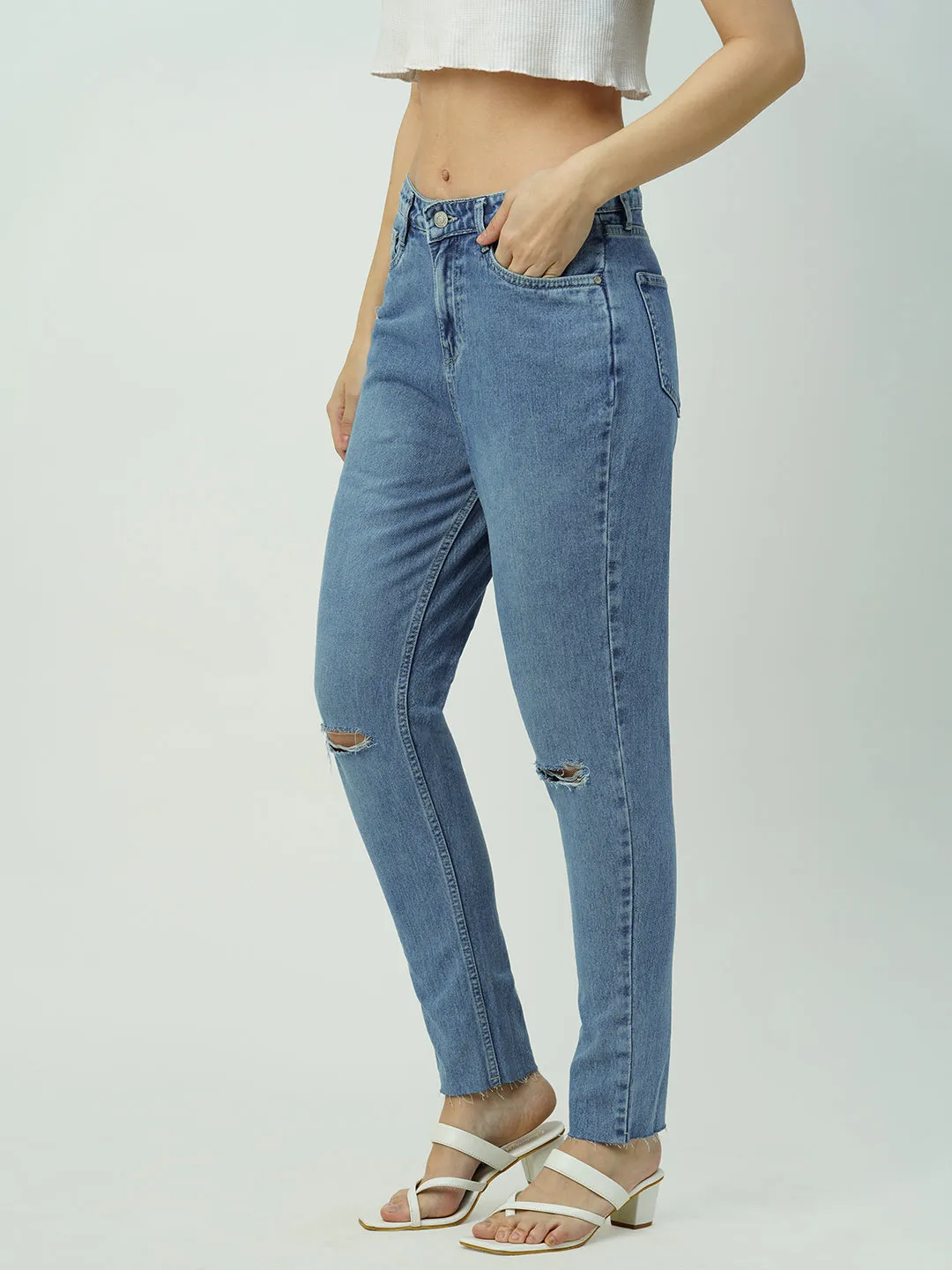 Women High-Rise Slim Straight Fit Jeans