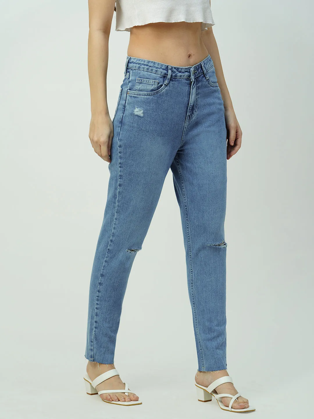 Women High-Rise Slim Straight Fit Jeans