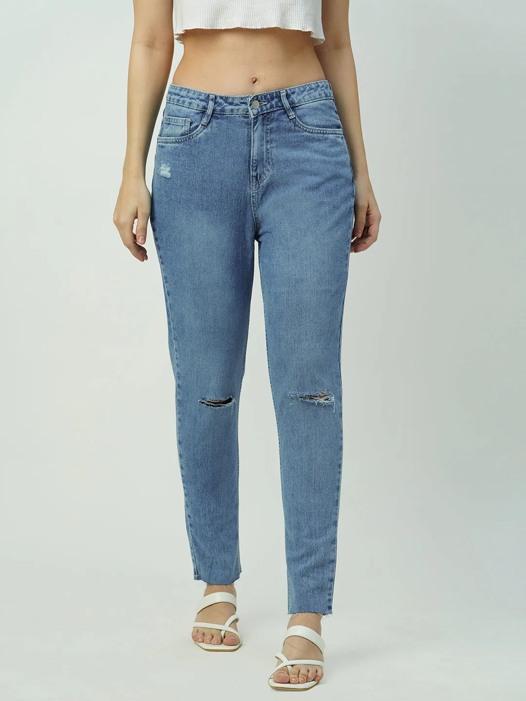 Women High-Rise Slim Straight Fit Jeans